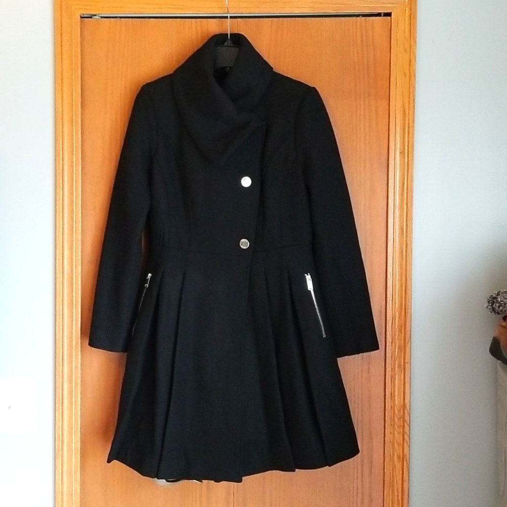 Pleated Peacoat Sz M